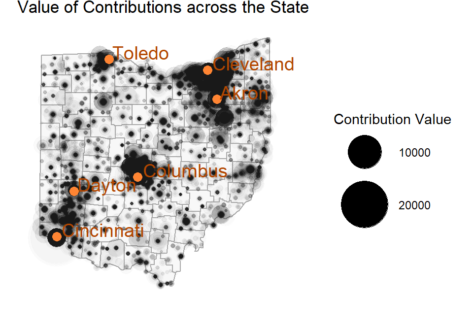 contributions values map