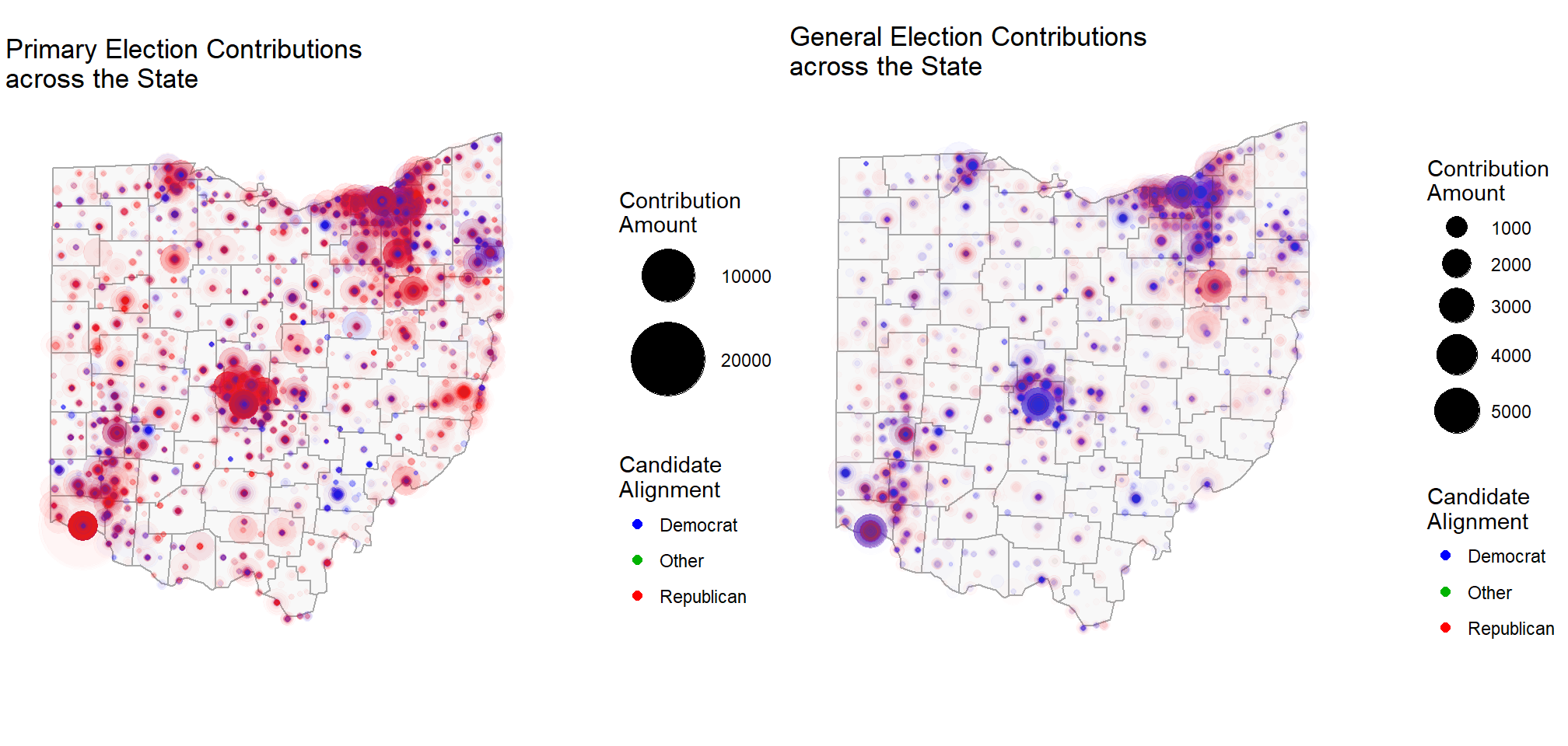 maps of political contributions