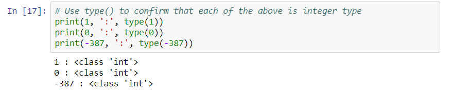 Integer data types